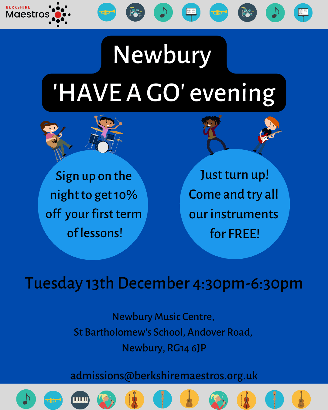 Newbury 'HAVE A GO' evening Berkshire Music Trust