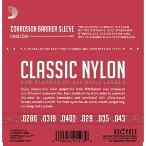 D'Addario EJ27N Student Nylon Classical Guitar Strings, Normal Tension - Image 2